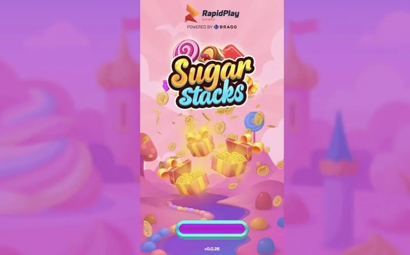 Sugar Stacks - RapidPlay Games logosu ile yükleme ekranı