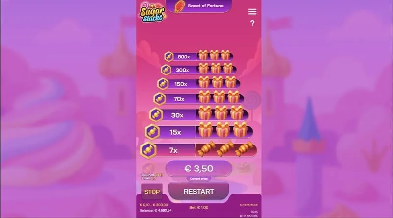 Sugar Stacks - kulenin en üst seviyesinde nakit ödeme sonrası büyük kazanç